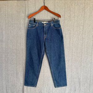 Vintage Levi's 100% Cotton Dark Blue Denim Classic Relaxed Tapered Jeans Size 10